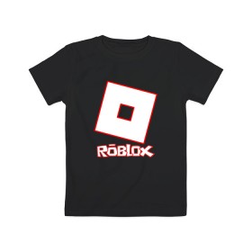 Детская футболка хлопок с принтом ROBLOX в городе Новоалтайск, 100% хлопок | круглый вырез горловины, полуприлегающий силуэт, длина до линии бедер | game | gamer | logo | minecraft | roblox | simulator | игра | конструктор | лого | майнкрафт | симулятор | строительство | фигура