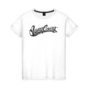Женская футболка хлопок с принтом West Coast Customs в городе Новоалтайск, 100% хлопок | прямой крой, круглый вырез горловины, длина до линии бедер, слегка спущенное плечо | auto | coast | customs | drift | money | mtv | music | road | speed | style | west | west coast customs | wheels | xzibit | авто | диски | дрифт | корч | мтв | музыка | скорость | стиль | тачка | тачка на прокачку