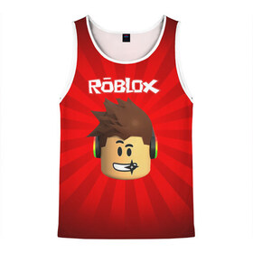 Мужская майка 3D с принтом ROBLOX в городе Новоалтайск, 100% полиэстер | круглая горловина, приталенный силуэт, длина до линии бедра. Пройма и горловина окантованы тонкой бейкой | game | gamer | logo | minecraft | roblox | simulator | игра | конструктор | лого | майнкрафт | симулятор | строительство | фигура