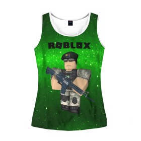 Женская майка 3D с принтом Roblox в городе Новоалтайск, 100% полиэстер | круглая горловина, прямой силуэт, длина до линии бедра | game | roblox | блок | игра | игрушка | лего | майнкрафт | персонажи | персонажи из кубиков | роблокс | робот