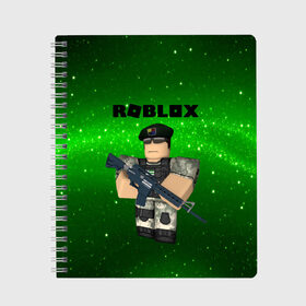 Тетрадь с принтом Roblox в городе Новоалтайск, 100% бумага | 48 листов, плотность листов — 60 г/м2, плотность картонной обложки — 250 г/м2. Листы скреплены сбоку удобной пружинной спиралью. Уголки страниц и обложки скругленные. Цвет линий — светло-серый
 | game | roblox | блок | игра | игрушка | лего | майнкрафт | персонажи | персонажи из кубиков | роблокс | робот