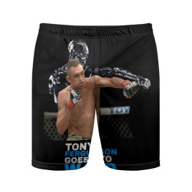 Мужские шорты спортивные с принтом Tony Ferguson в городе Новоалтайск,  |  | Тематика изображения на принте: ferguson | tony | американский | без | боец | правил | смешанного | стиля | тони | фергюсон