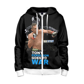 Детская толстовка 3D на молнии с принтом Tony Ferguson в городе Новоалтайск, 100% полиэстер |  манжеты и пояс оформлены широкой мягкой резинкой, двухслойный капюшон со шнурком для регулировки, спереди карманы и застежка-молния
 | ferguson | tony | американский | без | боец | правил | смешанного | стиля | тони | фергюсон