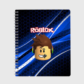 Тетрадь с принтом ROBLOX в городе Новоалтайск, 100% бумага | 48 листов, плотность листов — 60 г/м2, плотность картонной обложки — 250 г/м2. Листы скреплены сбоку удобной пружинной спиралью. Уголки страниц и обложки скругленные. Цвет линий — светло-серый
 | game | gamer | logo | minecraft | roblox | simulator | игра | конструктор | лого | майнкрафт | симулятор | строительство | фигура