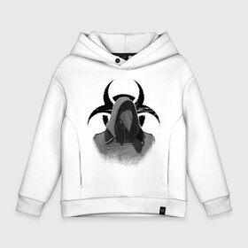 Детское худи Oversize хлопок с принтом Plague Doctor в городе Новоалтайск, френч-терри — 70% хлопок, 30% полиэстер. Мягкий теплый начес внутри —100% хлопок | боковые карманы, эластичные манжеты и нижняя кромка, капюшон на магнитной кнопке | biohazard | plague doctor | биологическая опасность | чумной доктор