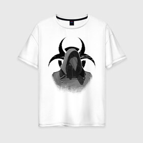Женская футболка хлопок Oversize с принтом Plague Doctor в городе Новоалтайск, 100% хлопок | свободный крой, круглый ворот, спущенный рукав, длина до линии бедер
 | biohazard | plague doctor | биологическая опасность | чумной доктор