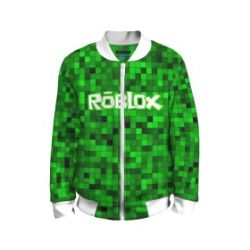 Детский бомбер 3D с принтом Roblox в городе Новоалтайск, 100% полиэстер | застегивается на молнию, по бокам два кармана без застежек, мягкие манжеты, по низу бомбера и на воротнике — эластичная резинка | game | roblox | блок | игра | игрушка | лего | майнкрафт | персонажи | персонажи из кубиков | роблокс | робот