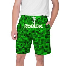 Мужские шорты 3D с принтом Roblox в городе Новоалтайск,  полиэстер 100% | прямой крой, два кармана без застежек по бокам. Мягкая трикотажная резинка на поясе, внутри которой широкие завязки. Длина чуть выше колен | Тематика изображения на принте: game | roblox | блок | игра | игрушка | лего | майнкрафт | персонажи | персонажи из кубиков | роблокс | робот