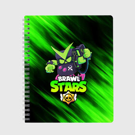 Тетрадь с принтом BRAWL STARS VIRUS 8-BIT в городе Новоалтайск, 100% бумага | 48 листов, плотность листов — 60 г/м2, плотность картонной обложки — 250 г/м2. Листы скреплены сбоку удобной пружинной спиралью. Уголки страниц и обложки скругленные. Цвет линий — светло-серый
 | 8 bit | 8 бит | bibi | brawl stars | crow | el brown | leon | leon shark | max | mr.p | sally leon | shark | stars | virus | werewolf | акула | биби | вирус | ворон | леон | оборотень | пингвин