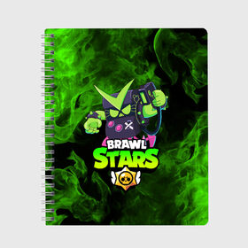 Тетрадь с принтом BRAWL STARS VIRUS 8-BIT в городе Новоалтайск, 100% бумага | 48 листов, плотность листов — 60 г/м2, плотность картонной обложки — 250 г/м2. Листы скреплены сбоку удобной пружинной спиралью. Уголки страниц и обложки скругленные. Цвет линий — светло-серый
 | 8 bit | 8 бит | bibi | brawl stars | crow | el brown | leon | leon shark | max | mr.p | sally leon | shark | stars | virus | werewolf | акула | биби | вирус | ворон | леон | оборотень | пингвин