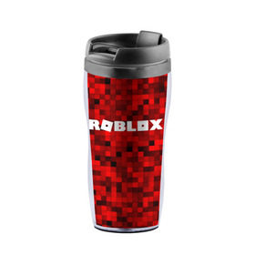 Термокружка-непроливайка с принтом Roblox в городе Новоалтайск, внутренняя часть — пищевой пластик, наружная часть — прозрачный пластик, между ними — полиграфическая вставка с рисунком | объем — 350 мл, герметичная крышка | Тематика изображения на принте: 