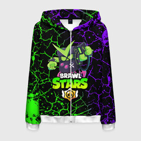Мужская толстовка 3D на молнии с принтом BRAWL STARS VIRUS 8-BIT в городе Новоалтайск, 100% полиэстер | длина до линии бедра, манжеты и пояс оформлены мягкой тканевой резинкой, двухслойный капюшон со шнурком для регулировки, спереди молния, по бокам два кармана | 8 bit | 8 бит | bibi | brawl stars | crow | el brown | leon | leon shark | max | mr.p | sally leon | shark | stars | virus | werewolf | акула | биби | вирус | ворон | леон | оборотень | пингвин
