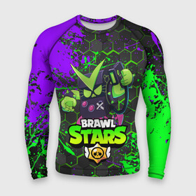 Мужской рашгард 3D с принтом BRAWL STARS VIRUS 8 BIT в городе Новоалтайск,  |  | 8 bit | 8 бит | bibi | brawl stars | crow | el brown | leon | leon shark | max | mr.p | sally leon | shark | stars | virus | werewolf | акула | биби | вирус | ворон | леон | оборотень | пингвин