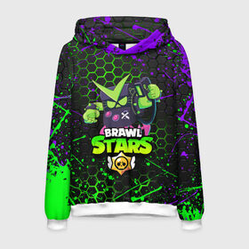 Мужская толстовка 3D с принтом BRAWL STARS VIRUS 8-BIT в городе Новоалтайск, 100% полиэстер | двухслойный капюшон со шнурком для регулировки, мягкие манжеты на рукавах и по низу толстовки, спереди карман-кенгуру с мягким внутренним слоем. | 8 bit | 8 бит | bibi | brawl stars | crow | el brown | leon | leon shark | max | mr.p | sally leon | shark | stars | virus | werewolf | акула | биби | вирус | ворон | леон | оборотень | пингвин