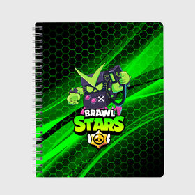 Тетрадь с принтом BRAWL STARS VIRUS 8-BIT в городе Новоалтайск, 100% бумага | 48 листов, плотность листов — 60 г/м2, плотность картонной обложки — 250 г/м2. Листы скреплены сбоку удобной пружинной спиралью. Уголки страниц и обложки скругленные. Цвет линий — светло-серый
 | 8 bit | 8 бит | bibi | brawl stars | crow | el brown | leon | leon shark | max | mr.p | sally leon | shark | stars | virus | werewolf | акула | биби | вирус | ворон | леон | оборотень | пингвин
