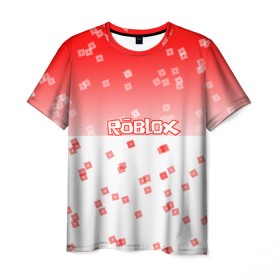 Мужская футболка 3D с принтом ROBLOX в городе Новоалтайск, 100% полиэфир | прямой крой, круглый вырез горловины, длина до линии бедер | 3d | roblox | игра | лого | логотип | надпись | онлайн | платформа | роблокс | эмблема