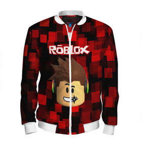 Мужской бомбер 3D с принтом ROBLOX в городе Новоалтайск, 100% полиэстер | застегивается на молнию, по бокам два кармана без застежек, по низу бомбера и на воротнике - эластичная резинка | game | gamer | logo | minecraft | roblox | simulator | игра | конструктор | лого | майнкрафт | симулятор | строительство | фигура