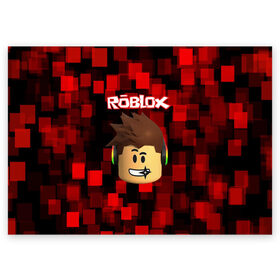 Поздравительная открытка с принтом ROBLOX в городе Новоалтайск, 100% бумага | плотность бумаги 280 г/м2, матовая, на обратной стороне линовка и место для марки
 | Тематика изображения на принте: game | gamer | logo | minecraft | roblox | simulator | игра | конструктор | лого | майнкрафт | симулятор | строительство | фигура