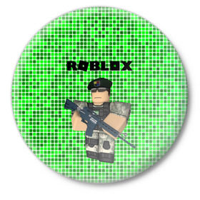 Значок с принтом Roblox. в городе Новоалтайск,  металл | круглая форма, металлическая застежка в виде булавки | game | roblox | блок | игра | игрушка | лего | майнкрафт | персонажи | персонажи из кубиков | роблокс | робот