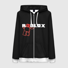 Женская толстовка 3D на молнии с принтом Роблокс Roblox в городе Новоалтайск, 100% полиэстер | длина до линии бедра, манжеты и пояс оформлены мягкой тканевой резинкой, двухслойный капюшон со шнурком для регулировки, спереди молния, по бокам два кармана | roblox | геометрия | игры | квадраты | линии | роблокс