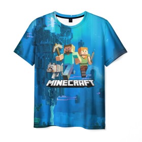 Мужская футболка 3D с принтом Minecraft / Майнкрафт в городе Новоалтайск, 100% полиэфир | прямой крой, круглый вырез горловины, длина до линии бедер | creeper | earth | game | minecraft | minecraft earth | блоки | грифер | игры | квадраты | компьютерная игра | крипер | маинкрафт | майн | майнкравт | майнкрафт