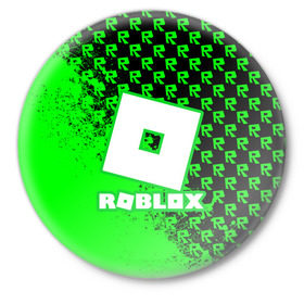 Значок с принтом Roblox. в городе Новоалтайск,  металл | круглая форма, металлическая застежка в виде булавки | Тематика изображения на принте: game | roblox | блок | игра | игрушка | лего | майнкрафт | персонажи | персонажи из кубиков | роблокс | робот