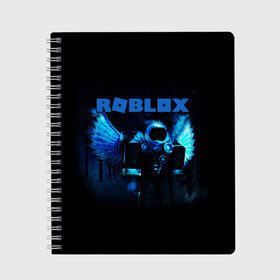 Тетрадь с принтом ROBLOX в городе Новоалтайск, 100% бумага | 48 листов, плотность листов — 60 г/м2, плотность картонной обложки — 250 г/м2. Листы скреплены сбоку удобной пружинной спиралью. Уголки страниц и обложки скругленные. Цвет линий — светло-серый
 | roblox | игра | компьютерная игра | логотип | онлайн | онлайн игра | роблакс | роблокс