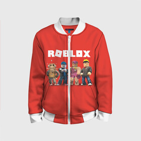 Детский бомбер 3D с принтом ROBLOX в городе Новоалтайск, 100% полиэстер | застегивается на молнию, по бокам два кармана без застежек, мягкие манжеты, по низу бомбера и на воротнике — эластичная резинка | roblox | игра | компьютерная игра | логотип | онлайн | онлайн игра | роблакс | роблокс