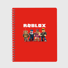 Тетрадь с принтом ROBLOX в городе Новоалтайск, 100% бумага | 48 листов, плотность листов — 60 г/м2, плотность картонной обложки — 250 г/м2. Листы скреплены сбоку удобной пружинной спиралью. Уголки страниц и обложки скругленные. Цвет линий — светло-серый
 | roblox | игра | компьютерная игра | логотип | онлайн | онлайн игра | роблакс | роблокс