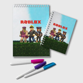 Блокнот с принтом ROBLOX в городе Новоалтайск, 100% бумага | 48 листов, плотность листов — 60 г/м2, плотность картонной обложки — 250 г/м2. Листы скреплены удобной пружинной спиралью. Цвет линий — светло-серый
 | Тематика изображения на принте: roblox | игра | компьютерная игра | логотип | онлайн | онлайн игра | роблакс | роблокс