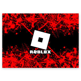 Поздравительная открытка с принтом Roblox. в городе Новоалтайск, 100% бумага | плотность бумаги 280 г/м2, матовая, на обратной стороне линовка и место для марки
 | Тематика изображения на принте: game | roblox | блок | игра | игрушка | лего | майнкрафт | персонажи | персонажи из кубиков | роблокс | робот