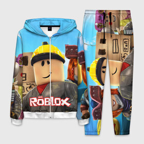 Мужской костюм 3D с принтом ROBLOX в городе Новоалтайск, 100% полиэстер | Манжеты и пояс оформлены тканевой резинкой, двухслойный капюшон со шнурком для регулировки, карманы спереди | roblox | игра | компьютерная игра | логотип | онлайн | онлайн игра | роблакс | роблокс