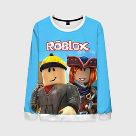 Мужской свитшот 3D с принтом ROBLOX в городе Новоалтайск, 100% полиэстер с мягким внутренним слоем | круглый вырез горловины, мягкая резинка на манжетах и поясе, свободная посадка по фигуре | roblox | игра | компьютерная игра | логотип | онлайн | онлайн игра | роблакс | роблокс