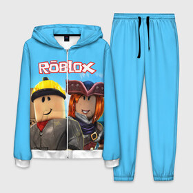 Мужской костюм 3D с принтом ROBLOX в городе Новоалтайск, 100% полиэстер | Манжеты и пояс оформлены тканевой резинкой, двухслойный капюшон со шнурком для регулировки, карманы спереди | roblox | игра | компьютерная игра | логотип | онлайн | онлайн игра | роблакс | роблокс