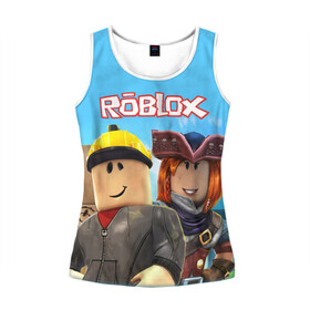 Женская майка 3D с принтом ROBLOX в городе Новоалтайск, 100% полиэстер | круглая горловина, прямой силуэт, длина до линии бедра | roblox | игра | компьютерная игра | логотип | онлайн | онлайн игра | роблакс | роблокс
