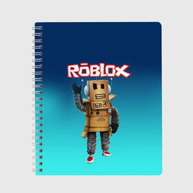 Тетрадь с принтом ROBLOX в городе Новоалтайск, 100% бумага | 48 листов, плотность листов — 60 г/м2, плотность картонной обложки — 250 г/м2. Листы скреплены сбоку удобной пружинной спиралью. Уголки страниц и обложки скругленные. Цвет линий — светло-серый
 | roblox | игра | компьютерная игра | логотип | онлайн | онлайн игра | роблакс | роблокс