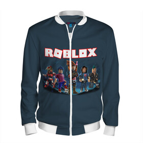 Мужской бомбер 3D с принтом ROBLOX в городе Новоалтайск, 100% полиэстер | застегивается на молнию, по бокам два кармана без застежек, по низу бомбера и на воротнике - эластичная резинка | roblox | игра | компьютерная игра | логотип | онлайн | онлайн игра | роблакс | роблокс