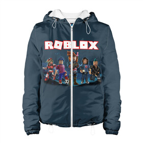 Женская куртка 3D с принтом ROBLOX в городе Новоалтайск, ткань верха — 100% полиэстер, подклад — флис | прямой крой, подол и капюшон оформлены резинкой с фиксаторами, два кармана без застежек по бокам, один большой потайной карман на груди. Карман на груди застегивается на липучку | roblox | игра | компьютерная игра | логотип | онлайн | онлайн игра | роблакс | роблокс