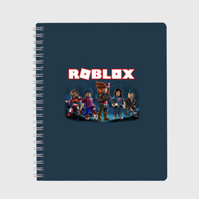 Тетрадь с принтом ROBLOX в городе Новоалтайск, 100% бумага | 48 листов, плотность листов — 60 г/м2, плотность картонной обложки — 250 г/м2. Листы скреплены сбоку удобной пружинной спиралью. Уголки страниц и обложки скругленные. Цвет линий — светло-серый
 | roblox | игра | компьютерная игра | логотип | онлайн | онлайн игра | роблакс | роблокс