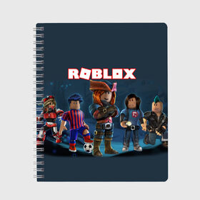 Тетрадь с принтом ROBLOX в городе Новоалтайск, 100% бумага | 48 листов, плотность листов — 60 г/м2, плотность картонной обложки — 250 г/м2. Листы скреплены сбоку удобной пружинной спиралью. Уголки страниц и обложки скругленные. Цвет линий — светло-серый
 | roblox | игра | компьютерная игра | логотип | онлайн | онлайн игра | роблакс | роблокс