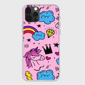 Чехол для iPhone 12 Pro Max с принтом Единороги в городе Новоалтайск, Силикон |  | pink | единорог | единорожки | звезда | корона | лето | лошадка | лошадь | надпись | облака | радуга | радужный | сердечки | символы