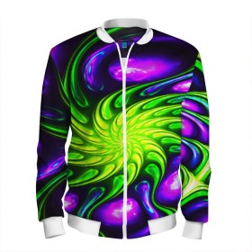 Мужской бомбер 3D с принтом NEON&ACID в городе Новоалтайск, 100% полиэстер | застегивается на молнию, по бокам два кармана без застежек, по низу бомбера и на воротнике - эластичная резинка | abstract | abstraction | color | fractal | geometry | paitnt | polygon | polygonal | psy | абстракция | геометрия | краски | неоновые | полигоны | психоделика | фрактал
