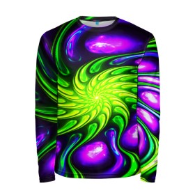 Мужской лонгслив 3D с принтом NEON&ACID в городе Новоалтайск, 100% полиэстер | длинные рукава, круглый вырез горловины, полуприлегающий силуэт | Тематика изображения на принте: abstract | abstraction | color | fractal | geometry | paitnt | polygon | polygonal | psy | абстракция | геометрия | краски | неоновые | полигоны | психоделика | фрактал