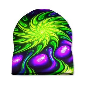 Шапка 3D с принтом NEON&ACID в городе Новоалтайск, 100% полиэстер | универсальный размер, печать по всей поверхности изделия | Тематика изображения на принте: abstract | abstraction | color | fractal | geometry | paitnt | polygon | polygonal | psy | абстракция | геометрия | краски | неоновые | полигоны | психоделика | фрактал