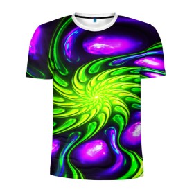 Мужская футболка 3D спортивная с принтом NEON&ACID в городе Новоалтайск, 100% полиэстер с улучшенными характеристиками | приталенный силуэт, круглая горловина, широкие плечи, сужается к линии бедра | Тематика изображения на принте: abstract | abstraction | color | fractal | geometry | paitnt | polygon | polygonal | psy | абстракция | геометрия | краски | неоновые | полигоны | психоделика | фрактал
