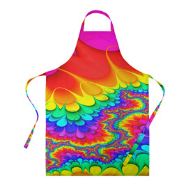 Фартук 3D с принтом TIE-DYE в городе Новоалтайск, 100% полиэстер | общий размер — 65 х 85 см, ширина нагрудника — 26 см, горловина — 53 см, длина завязок — 54 см, общий обхват в поясе — 173 см. Принт на завязках и на горловине наносится с двух сторон, на основной части фартука — только с внешней стороны | abstract | abstraction | color | fractal | geometry | paitnt | polygon | polygonal | psy | абстракция | геометрия | краски | неоновые | полигоны | психоделика | фрактал