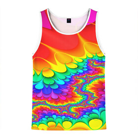 Мужская майка 3D с принтом TIE-DYE в городе Новоалтайск, 100% полиэстер | круглая горловина, приталенный силуэт, длина до линии бедра. Пройма и горловина окантованы тонкой бейкой | Тематика изображения на принте: abstract | abstraction | color | fractal | geometry | paitnt | polygon | polygonal | psy | абстракция | геометрия | краски | неоновые | полигоны | психоделика | фрактал
