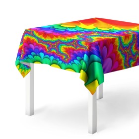 Скатерть 3D с принтом TIE-DYE в городе Новоалтайск, 100% полиэстер (ткань не мнется и не растягивается) | Размер: 150*150 см | abstract | abstraction | color | fractal | geometry | paitnt | polygon | polygonal | psy | абстракция | геометрия | краски | неоновые | полигоны | психоделика | фрактал
