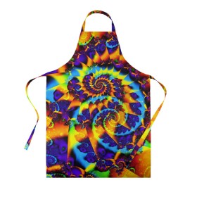 Фартук 3D с принтом TIE-DYE COLOR в городе Новоалтайск, 100% полиэстер | общий размер — 65 х 85 см, ширина нагрудника — 26 см, горловина — 53 см, длина завязок — 54 см, общий обхват в поясе — 173 см. Принт на завязках и на горловине наносится с двух сторон, на основной части фартука — только с внешней стороны | abstract | abstraction | color | fractal | geometry | paitnt | polygon | polygonal | psy | абстракция | геометрия | краски | неоновые | полигоны | психоделика | фрактал