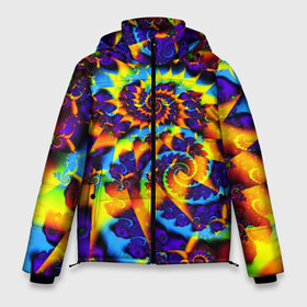 Мужская зимняя куртка 3D с принтом TIE-DYE COLOR в городе Новоалтайск, верх — 100% полиэстер; подкладка — 100% полиэстер; утеплитель — 100% полиэстер | длина ниже бедра, свободный силуэт Оверсайз. Есть воротник-стойка, отстегивающийся капюшон и ветрозащитная планка. 

Боковые карманы с листочкой на кнопках и внутренний карман на молнии. | abstract | abstraction | color | fractal | geometry | paitnt | polygon | polygonal | psy | абстракция | геометрия | краски | неоновые | полигоны | психоделика | фрактал